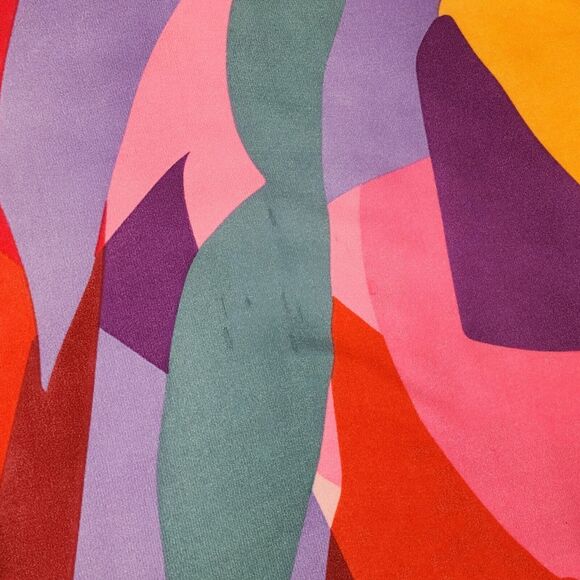 Lancome Paris x Ashley Mary Womens Square Scarf 34"x34" Red Multicolor Rose - Picture 4 of 5